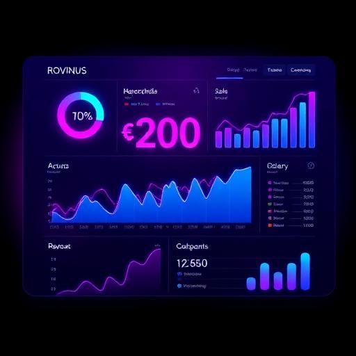 AI Social Agent ROI dashboard showing digital revenue growth